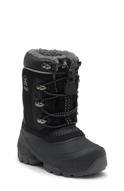 Kamik Kids' Luke 3 Fleece Lined Waterproof Snow Boot In Black