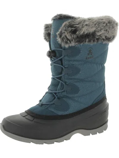 Kamik Momentum S Womens Faux Fur Winter Mid-calf Boots In Blue