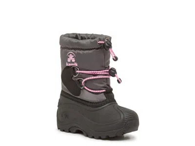 Kamik Northpole Waterproof Snow Boot Kids' In Grey/pink