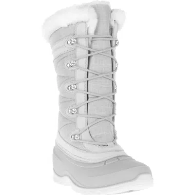 Kamik Snovalley 4 Faux Shearling Cuff Waterproof Snow Boot In Gray