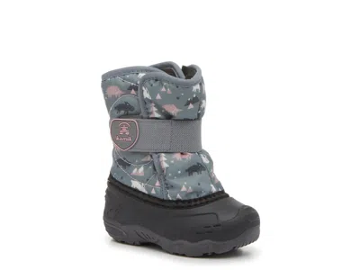 Kamik Snowbug 6 Waterproof Snow Boot Kids' In Grey/pink/white