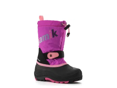 Kamik Waterbug 5 Waterproof Snow Boot Kids' In Pink & Black