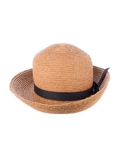 Pre-owned Kaminski Raffia Sun Hat In Neutral