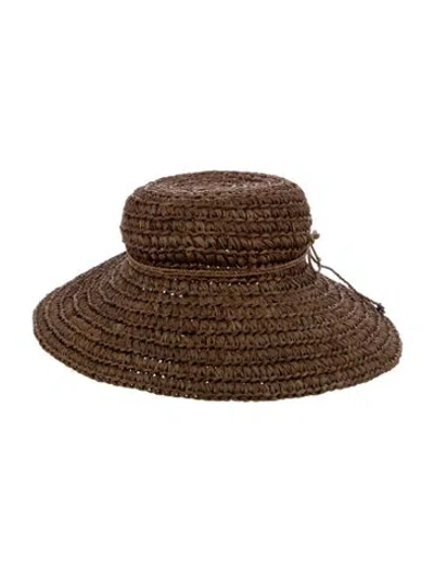 Pre-owned Kaminski Solid Straw Sun Hat In Brown