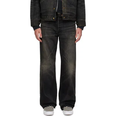 Kamiya Black Distressed Straight Jeans