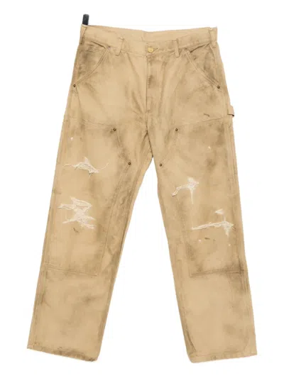 Kamiya Boro Painter Jeans In Brown