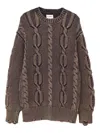 Kamiya Cable Knit Sweater In Brown