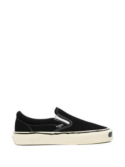 Kamiya Contrast-trim Slip-on Sneakers In Black