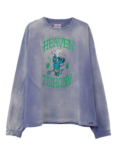 Kamiya Devil-print Long-sleeve T-shirt In Purple