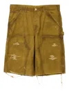 Kamiya Distressed Painter Shorts In Green
