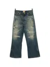 Kamiya Distressed Patchwork Jeans In Blue