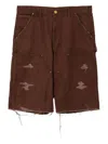 Kamiya Distressed Shorts In Brown