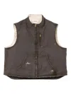 Kamiya Distressed Zip-fastening Vest In Brown