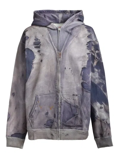 Kamiya Distressed Zip-up Hoodie In Multi