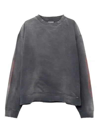 Kamiya Flame-printed Cotton Sweatshirt In Gray