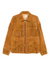 Kamiya Fringed Leather Jacket In Brown