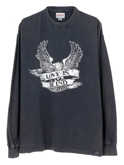 Kamiya Graphic Long-sleeve T-shirt In Gray