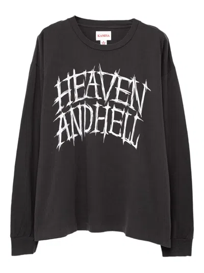 Kamiya Graphic-print Long-sleeve T-shirt In Black