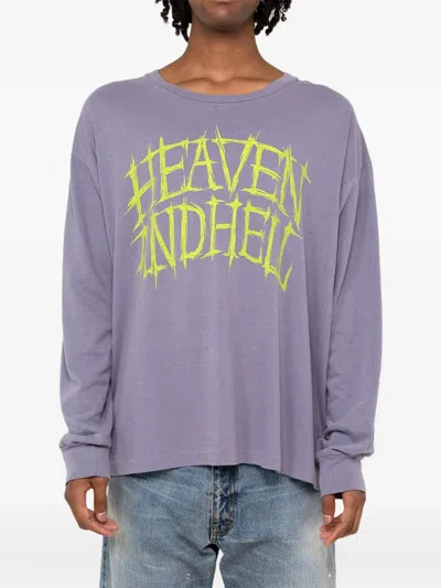Kamiya Graphic-print Long-sleeve T-shirt In Purple