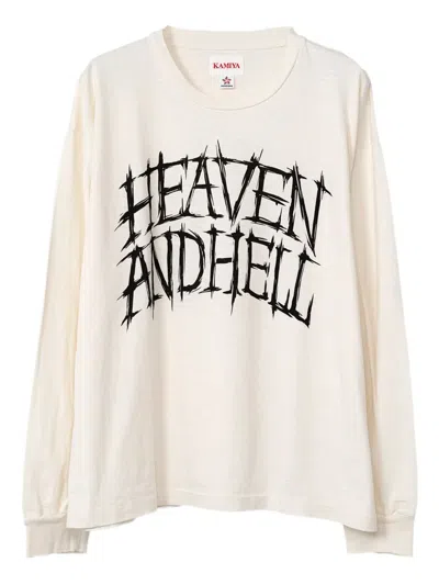 Kamiya Graphic-print Long-sleeve T-shirt In White