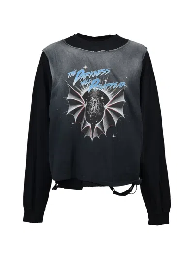 Kamiya Layered Graphic-print Sweatshirt In Black