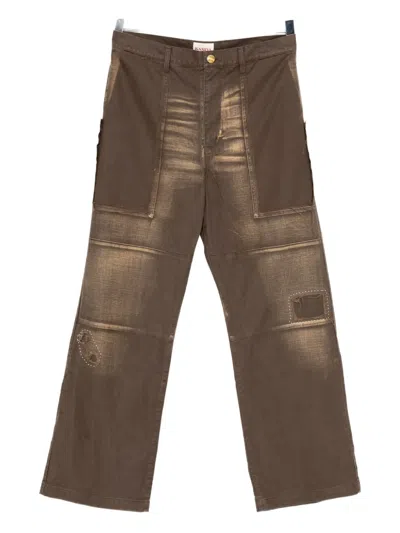 Kamiya Repaired Trousers In Brown