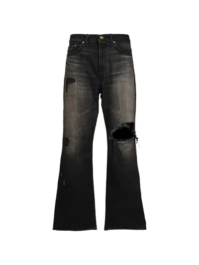 Kamiya Repaired Wide-leg Jeans In Black