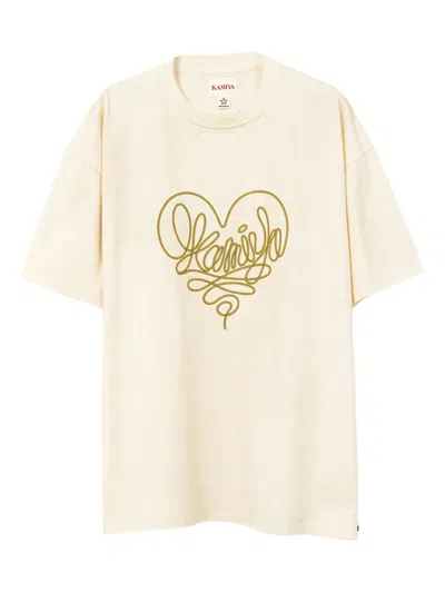 Kamiya Rope Heart-design T-shirt In Neutral