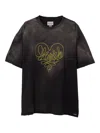 Kamiya Rope Heart-logo Cotton T-shirt In Black