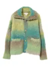 Kamiya Shawl-collar Knit Jacket In Green