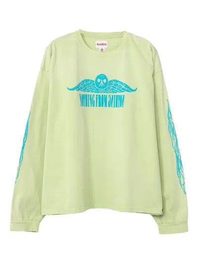 Kamiya Skull-print Long-sleeve Sweatshirt In Green