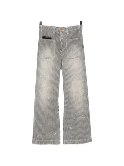 Kamiya Striped Jeans In Gray