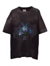Kamiya Wolf-print Distressed T-shirt In Black