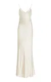 Kamperett Caroline Silk Slip Dress In Ivory