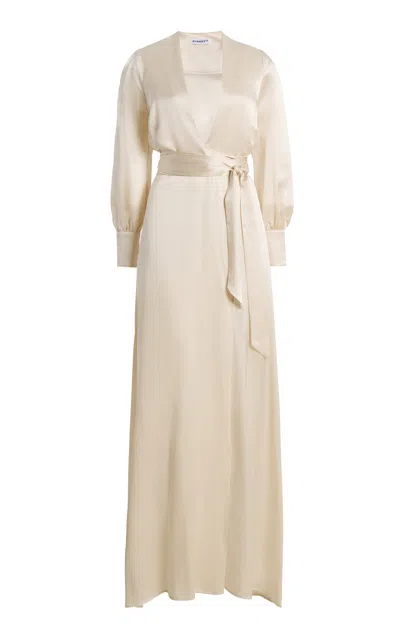 Kamperett Exclusive Adelaide Silk Charmeuse Maxi Dress In White