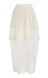 Kamperett Exclusive Canna Silk Organza Maxi Skirt In White
