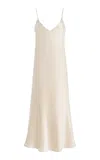Kamperett Exclusive Caroline Silk Midi Dress In Neutral