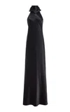 Kamperett Exclusive Glissade Silk Gown In Black
