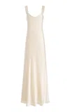 Kamperett Exclusive Lisette Silk Maxi Slip Dress In White
