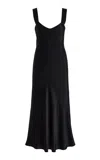 Kamperett Exclusive Lisette Silk Midi Slip Dress In Black