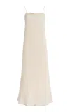 Kamperett Exclusive Silk Midi Slip Dress In White