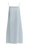 Kamperett Exclusive Silk Slip Dress In Blue