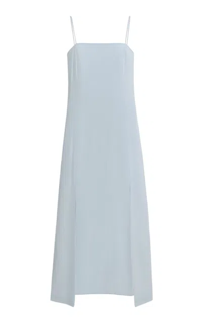 Kamperett Exclusive Theodora Silk Slip Dress In Blue