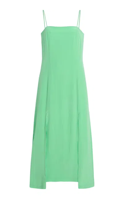 Kamperett Exclusive Theodora Silk Slip Dress In Green