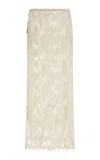 Kamperett Isabella Cotton Wool Midi Skirt In Ivory