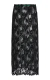 Kamperett Isabella Wool-cotton Lace Maxi Skirt In Black