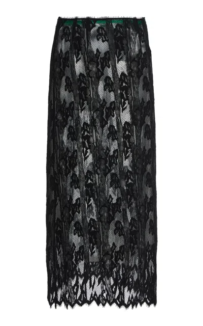 Kamperett Isabella Wool-cotton Lace Maxi Skirt In Black