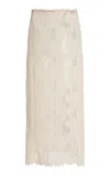 Kamperett Isabella Wool-cotton Lace Maxi Skirt In Ivory