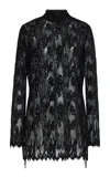 Kamperett Isabella Wool-cotton Lace Tunic Top In Black