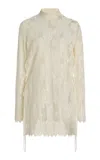 Kamperett Isabella Wool-cotton Lace Tunic Top In Ivory